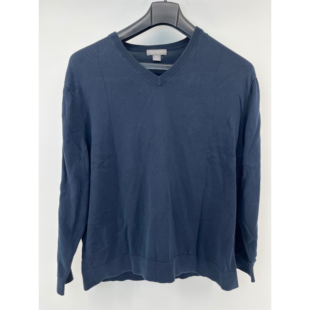 Daniel Cremieux V-Neck Sweater Mens XXL Navy Blue Supima Cotton Knit Pullover